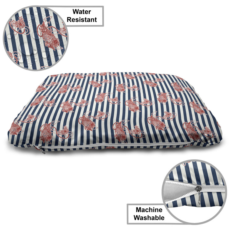 Bless international Ambesonne Anchor Pet Bed, Floral Anchor On Striped